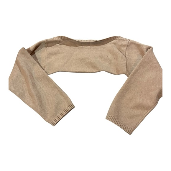 Sagi Dolls Lnit Popover Sweater Sz S Camel Tie - Picture 4 of 7